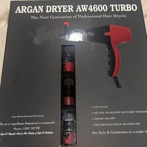 Argan Oil Turbo Hair Dryer - Red and Black